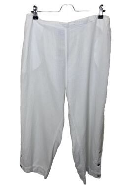 NWT CMC by Color Me 100% Cotton Pull On Cropped Pants Women’s Sz XL White